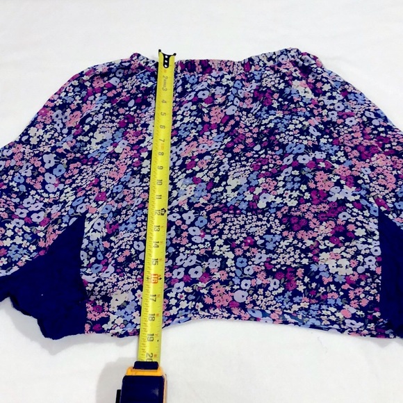 1989 PLACE Floral Purple and Blue Circle Skirt - Picture 4 of 5